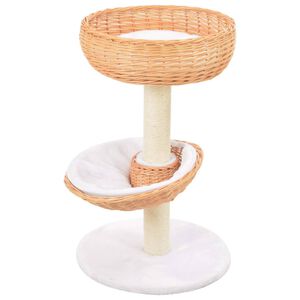 vidaXL Arbre &agrave; chat avec griffoir en sisal Naturel Bois de saule