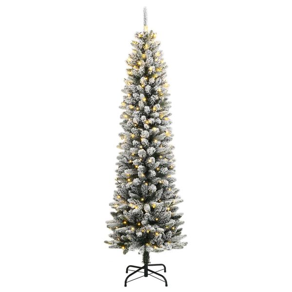 vidaXL Sapin de No&euml;l artificiel 150 LED et neige floqu&eacute;e 150 cm