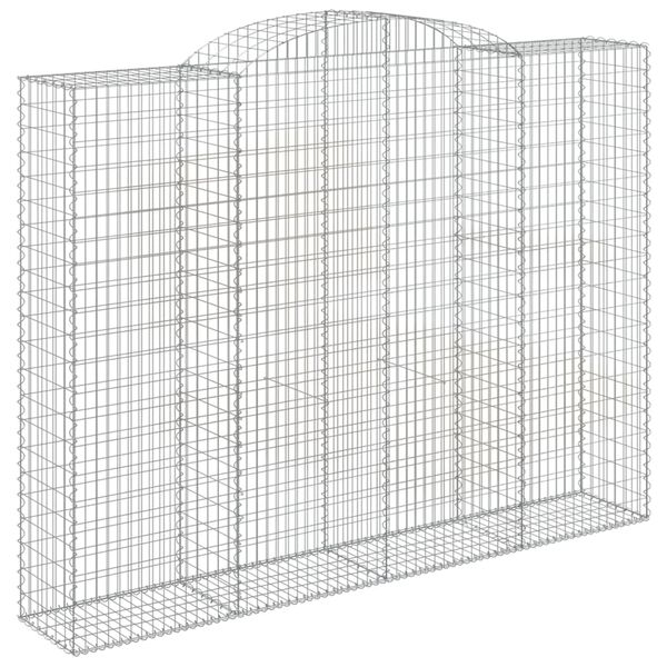 vidaXL Paniers à gabions arqués 2 pcs 300x50x220/240 cm fer galvanisé