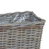 vidaXL Panier de plantation avec stockage 3 pcs Gris Rattan Kubu