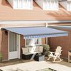 vidaXL Auvent r&eacute;tractable bleu et blanc 4x3 m tissu et aluminium