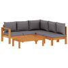 vidaXL Salon de jardin avec coussins 4 pcs bois d'acacia massif