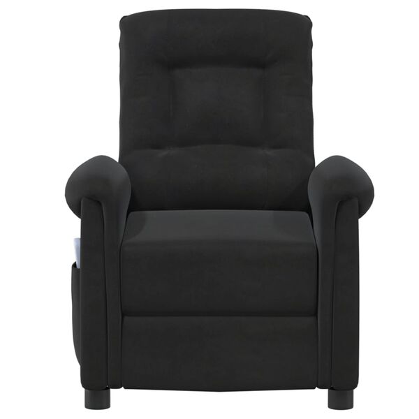 vidaXL Fauteuil de massage Noir Tissu microfibre