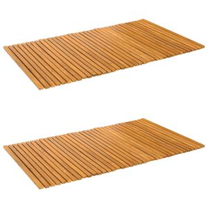 vidaXL Tapis de bain 2 pc Naturel 100 x 60 cm Bois d'Acacia Massif