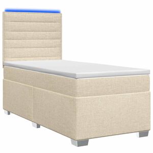 vidaXL Lit boxspring avec matelas Cr&egrave;me 80 x 200 cm Tissu