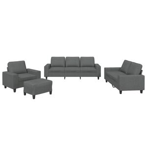 vidaXL Ensemble de canap&eacute;s 4 pcs gris fonc&eacute; tissu