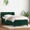 vidaXL Sommier &agrave; lattes de lit et matelas vert fonc&eacute; 90x220 cm velours