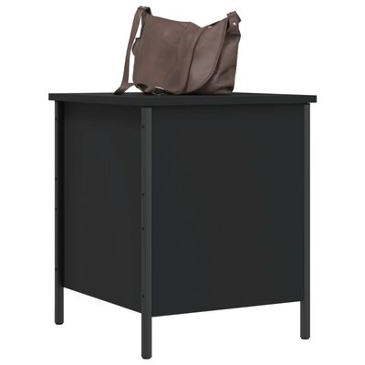 vidaXL Banc de rangement noir 40x42,5x50 cm bois d'ingénierie