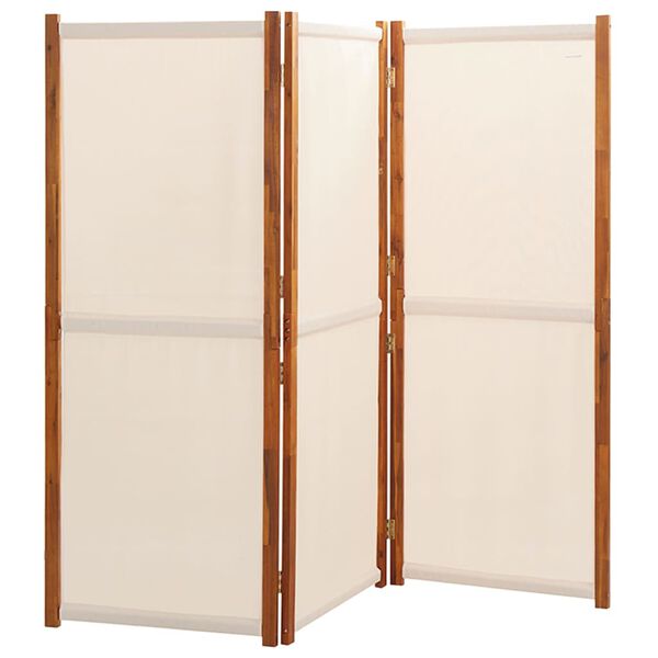 vidaXL Cloison de séparation 3 panneaux Blanc crème 210x180 cm