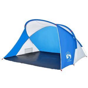vidaXL Tente de plage 2 personnes bleu azur&eacute; escamotable imperm&eacute;able