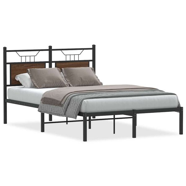 vidaXL Cadre de lit sans matelas ch&ecirc;ne marron 120x200 cm