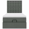 vidaXL Cadre de lit ottoman avec matelas gris fonc&eacute; 80x200 cm tissu