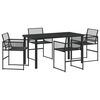 vidaXL Ensemble de salle &agrave; manger pour jardin 5 pc Noir polyrotin