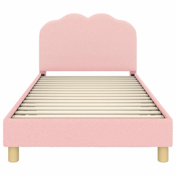 vidaXL Cadre de lit pour enfants avec t&ecirc;te de lit Rose 90 x 190 cm