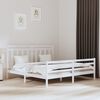 vidaXL Cadre de lit sans matelas blanc 200x200 cm bois massif
