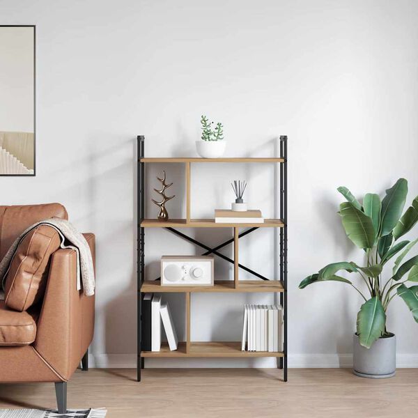 vidaXL &Eacute;tag&egrave;re Ch&ecirc;ne artisanal 75 x 30 x 123,5 cm Bois d'ing&eacute;nierie