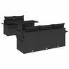 vidaXL Ensemble de canap&eacute; de jardin 6 pc Noir