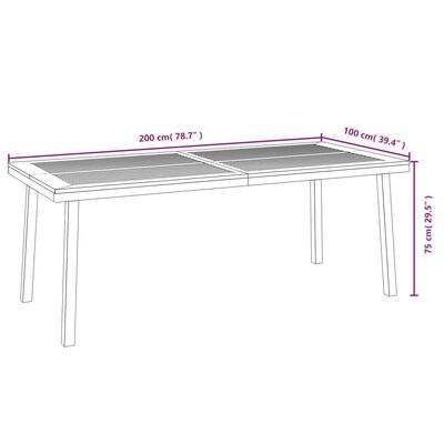 vidaXL Table de jardin 200x100x75 cm bois d'acacia solide