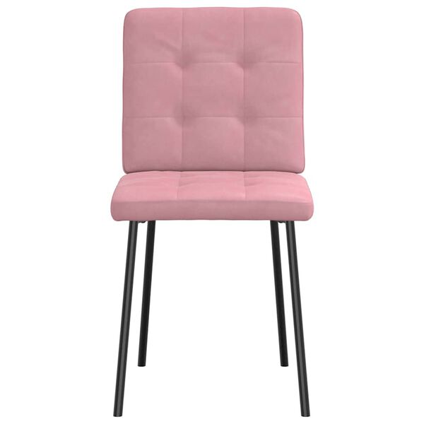 vidaXL Chaises &agrave; manger lot de 2 Rose Velours