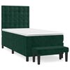 vidaXL Sommier &agrave; lattes de lit avec matelas Vert fonc&eacute; 100x200 cm