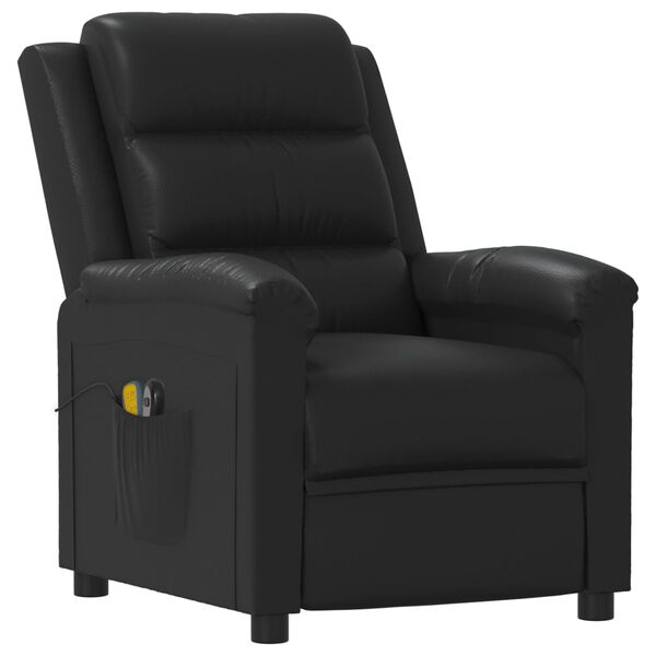 vidaXL Fauteuil électrique de massage Noir Similicuir