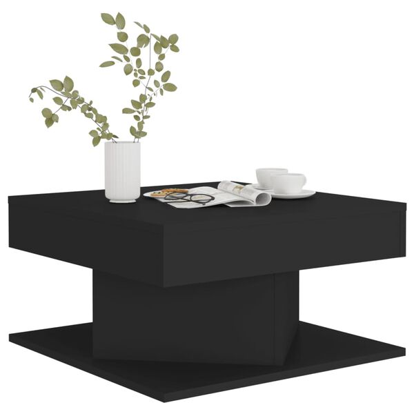vidaXL Table basse Noir 57x57x30 cm Bois d'ingénierie
