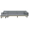 vidaXL Canap&eacute;-lit en forme de L gris clair 275x140x70 cm tissu