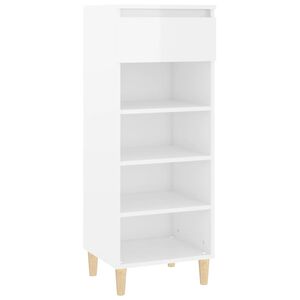 vidaXL Armoire &agrave; chaussures Blanc brillant 40x36x105cm Bois ing&eacute;nierie