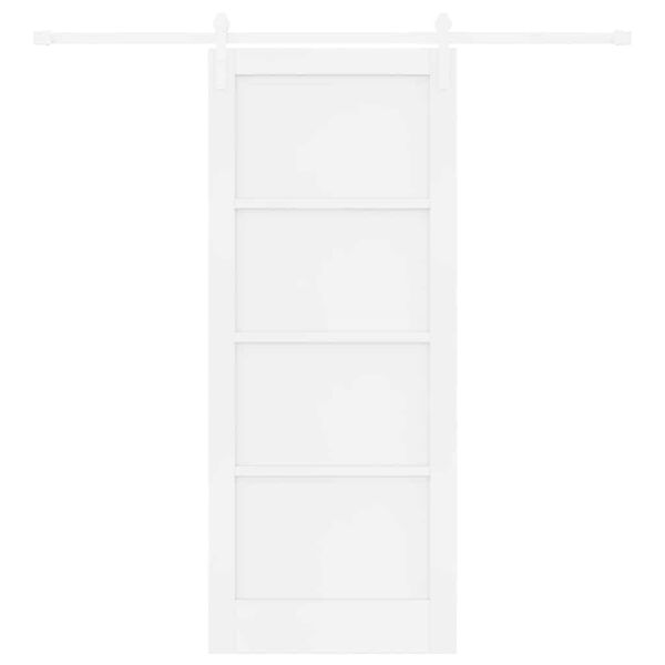 vidaXL Porte coulissante Blanc 83 x 202 cm Pin massif