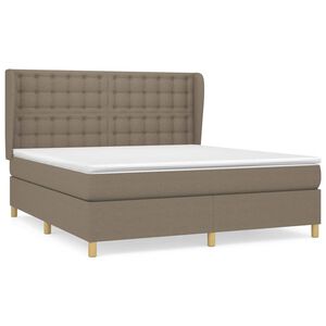 vidaXL Sommier &agrave; lattes de lit avec matelas Taupe 160x200 cm Tissu