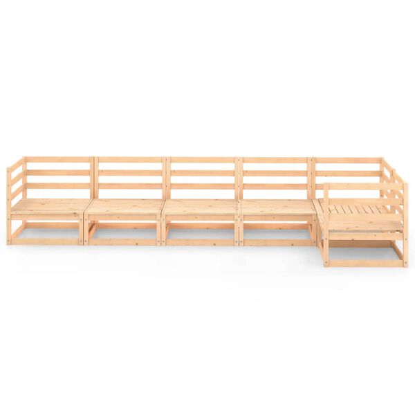 vidaXL Salon de jardin 6 pcs Bois de pin massif