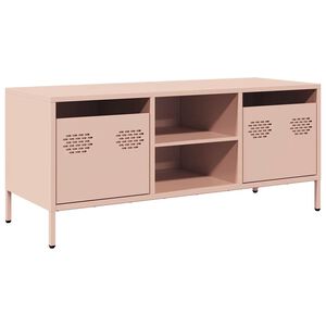 vidaXL Meuble TV rose 101,5x39x43,5 cm acier lamin&eacute; &agrave; froid