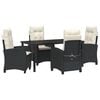 vidaXL Ensemble de salle &agrave; manger pour jardin 5 pc Noir polyrotin