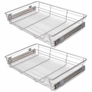 vidaXL Panier en treillis m&eacute;tallique 2 pcs 800 mm Argent&eacute;