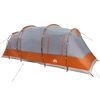 vidaXL Tente de camping tunnel 4 personnes gris et orange imperm&eacute;able