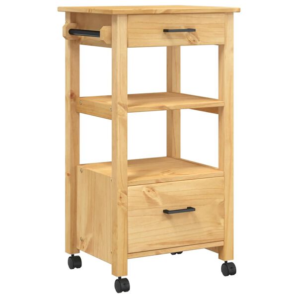 vidaXL Chariot de cuisine MONZA 48x40x88,5 cm bois massif de pin