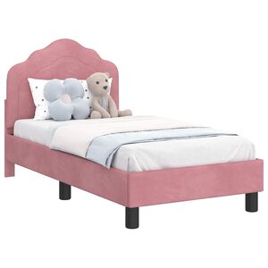vidaXL Cadre de lit pour tout-petit avec t&ecirc;te de lit Rose 70 x 140 cm
