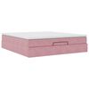 VidaXL Cadre de lit ottoman avec matelas rose 160x200 cm velours