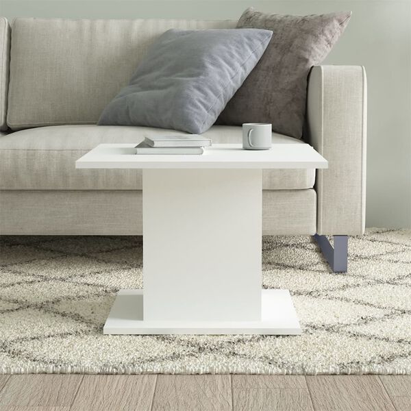 vidaXL Table basse blanc 55,5x55,5x40 cm bois d'ingénierie