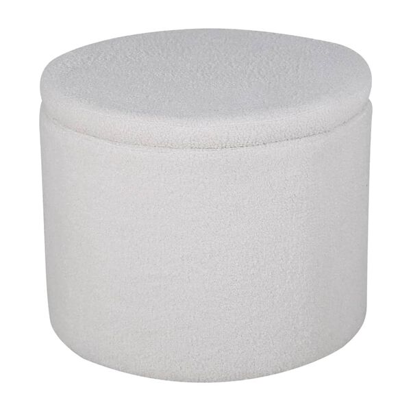 Venture Home Pouf Dunken 51x51x43 cm Teddy Blanc
