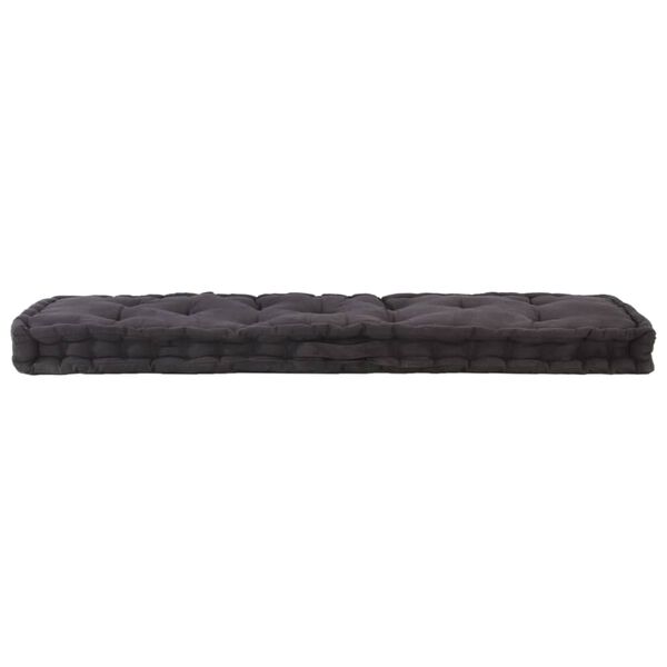 vidaXL Coussin de plancher de palette Coton 120x40x7 cm Noir