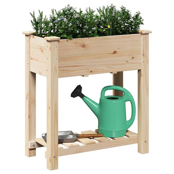 vidaXL Cache-pot de jardin avec étagère Beige 71 x 37 x 76,5 cm