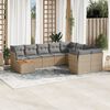 vidaXL Salon de jardin avec coussins 10 pcs beige r&eacute;sine tress&eacute;e