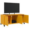 vidaXL Meuble TV jaune moutarde 100,5x39x43,5 cm acier