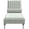 vidaXL Chaise longue de massage avec traversin gris clair velours