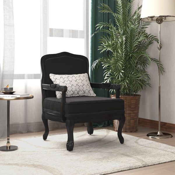 vidaXL Fauteuil noir 64x64x90 cm velours