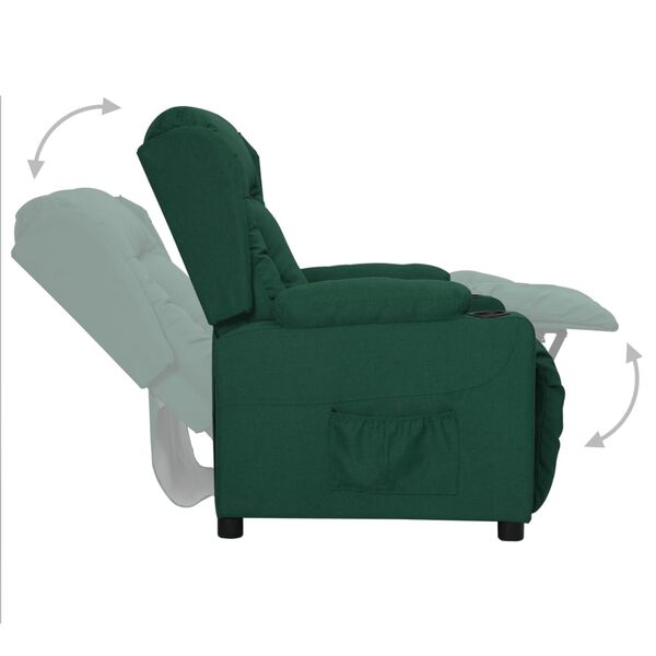 vidaXL Fauteuil inclinable Vert foncé Tissu