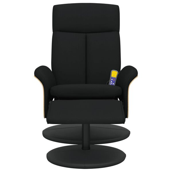 vidaXL Fauteuil de massage inclinable avec repose-pied noir tissu