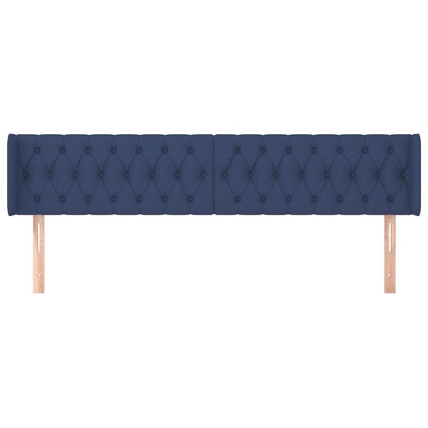 vidaXL T&ecirc;te de lit avec oreilles Bleu 183x16x78/88 cm Tissu