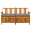 vidaXL Banc de rangement avec coussin 148 cm Bois d'acacia solide